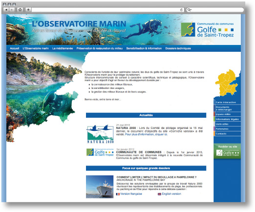 Site internet Observatoire marin