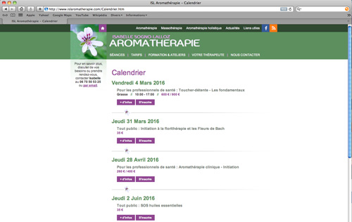Page site ISL Aromathérapie