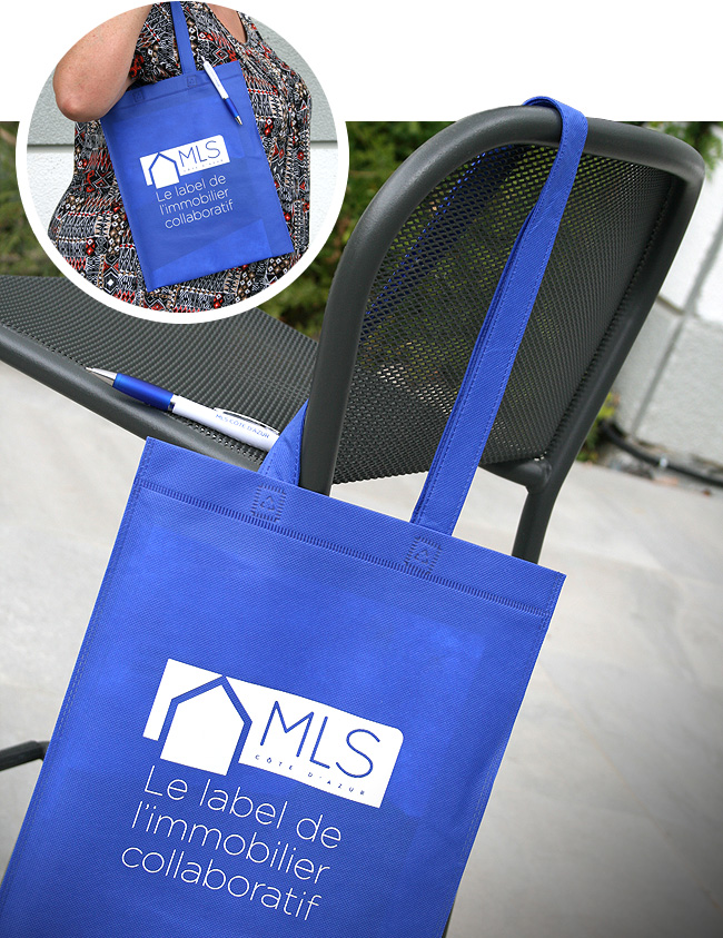 Sac et stylo marqués MLS Côte d'azur