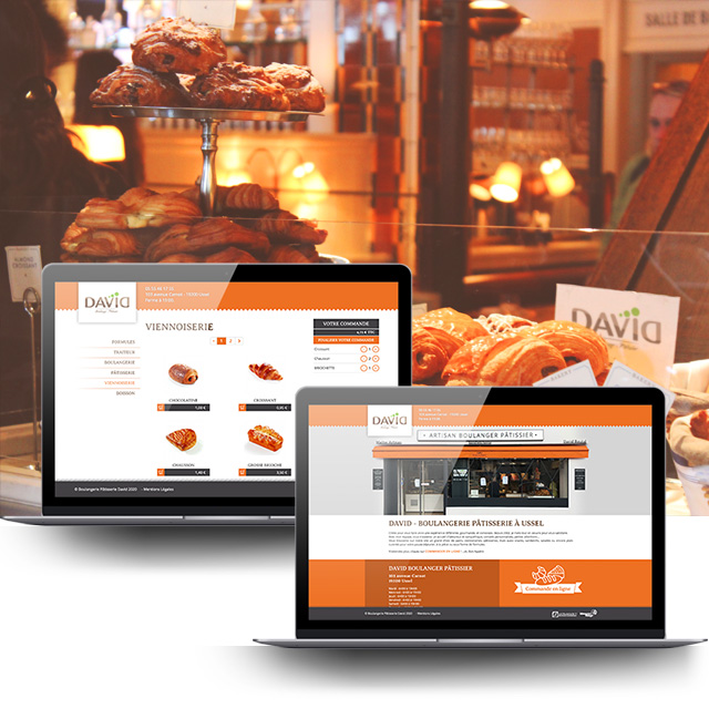 Site click'n'collect pour la boulangerie pâtisserie David