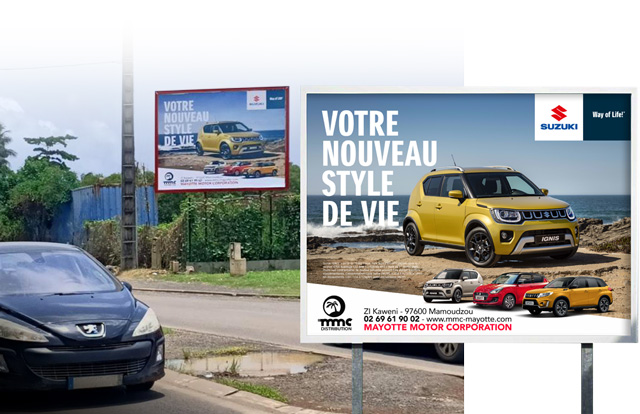 Affiche publicitaire Suzuki