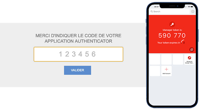 Authentification à 2 facteurs par code intégré à CaMykS