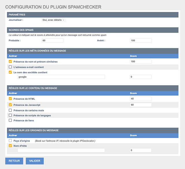 Spam detection tool for CaMykS