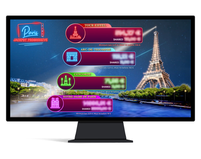 Le thème Paris - Ecran des jackpots