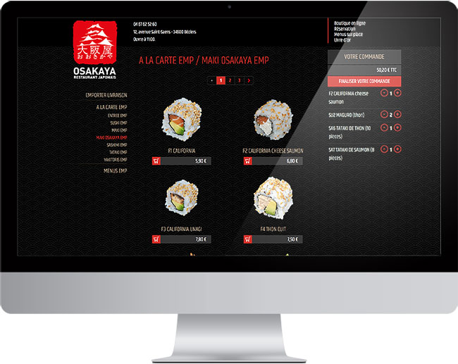 Osakaya restaurant website